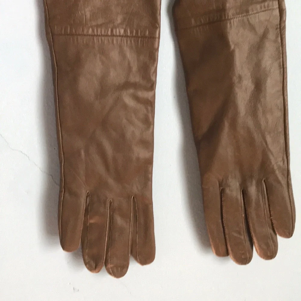 Arden B. Long leather gloves Sz S/M